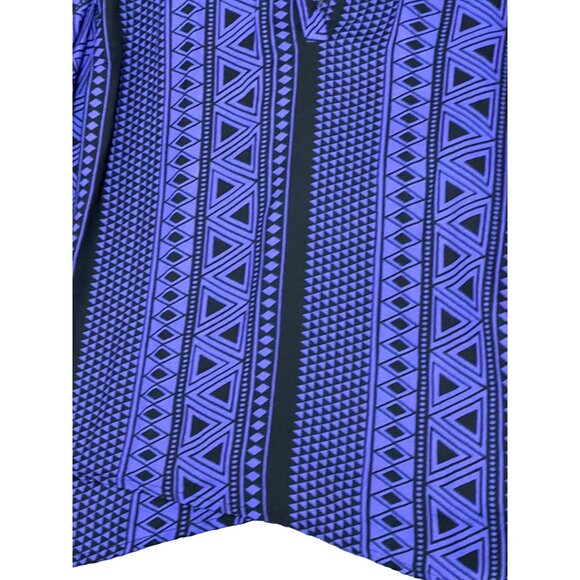 NWOT Romans 20W V-Neck Purple Black Geometric Print Tunic Top With 3/4 Roll Sle - Picture 4 of 12